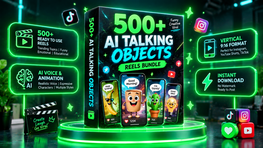 500+ AI Talking Objects Viral Reels Bundle