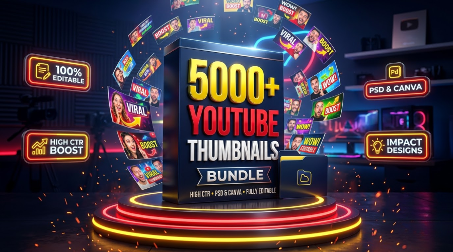 5000+ Editable YouTube Thumbnail Graphic Templates Bundle
